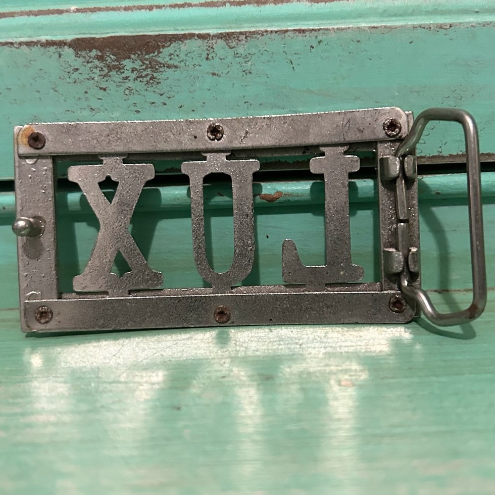 Vintage Lux Silvertone Chrome Custom Name Belt Buckle - Picture 5 of 8